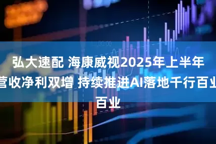 弘大速配 海康威视2025年上半年营收净利双增 持续推进AI落地千行百业